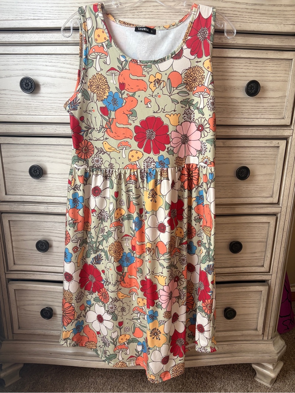 Forrest & Floral Print Midi Dress